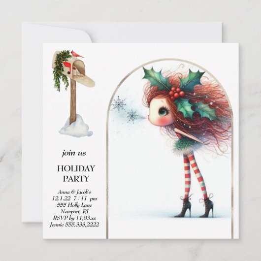 *~* 3 Fantasy Cute Sweet Woman Elf  Kaart (Voorkant)