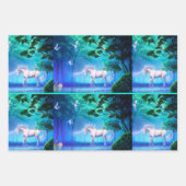 3 Fantasy Pegasus Unicorn Birthday Gift voor haar Inpakpapier Vel (Voorkant 2)