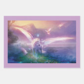 3 Fantasy Pegasus Unicorn Birthday Gift voor haar Inpakpapier Vel (Voorkant)