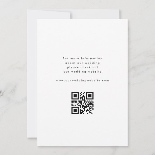 3 favoriete foto's | Moderne script QR-code bruilo Save The Date (Achterkant)