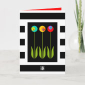 3 Fibonacci Flowers op Bold Stripes Afstuderen Kaart (Voorkant)