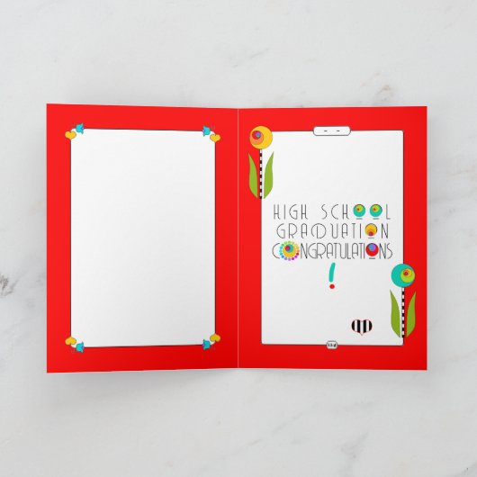 3 Fibonacci Flowers op Bold Stripes HS Afstudeerde Kaart (Binnen)