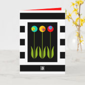 3 Fibonacci Flowers op Bold Stripes HS Afstudeerde Kaart (Gele Bloem)
