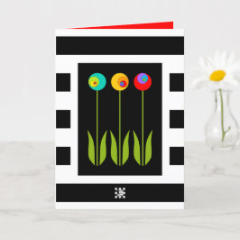 3 Fibonacci Flowers op Bold Stripes HS Afstudeerde Kaart