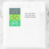 3 fietsen groen rechthoekige sticker (Tas)