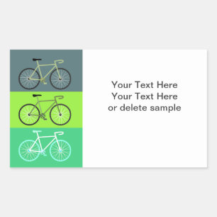 3 fietsen groen rechthoekige sticker