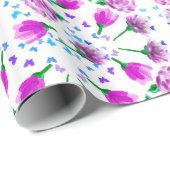 3 Flowers Patroon Cadeaupapier (Rol Hoek)