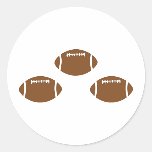 3 FOOTBALLS RONDE STICKER (Voorkant)