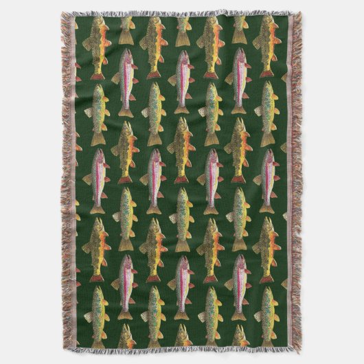 3 forel, brak regenboogbruin, vliegende hengelviss deken (Voorkant Verticaal)