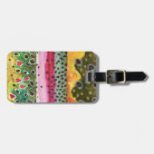 3 Forel Huiden: Brook, regenboog, bruin - vliegend Bagagelabel (Voorkant horizontaal)