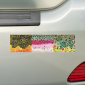 3 Forel Huiden: Brook, regenboog, bruin - vliegend Bumpersticker (Op auto)