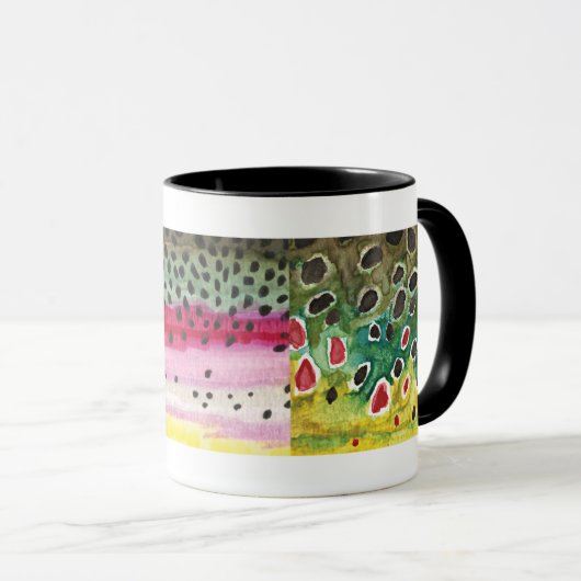 3 Forel Huiden: Brook, regenboog, bruin - vliegend Mok (Voorkant rechts)