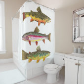 3 forel voor vissers en vissers douchegordijn (In situ)