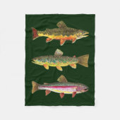3 forel voor vissers en vissers fleece deken (Voorkant)