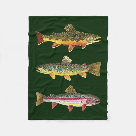 3 forel voor vissers en vissers fleece deken (Voorkant)