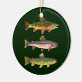 3 forel voor vissers en vissers keramisch ornament (Links)