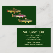 3 forel voor vissers en vissers visitekaartje (Voorkant / Achterkant)