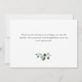 3 Fosto Elegant Eucalyptus White Roses Floral Bedankkaart (Achterkant)