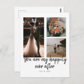 3 Foto 1e bruiloft Jubileum Collage Quote Briefkaart (Voorkant / Achterkant)