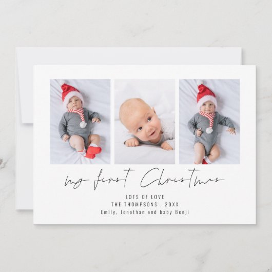 3 Foto 2026 Agenda Baby 1e Kerstmis Feestdagenkaart (Voorkant)