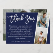 3 Foto (2+1) Script Afstuderen Hartelijk dank Bedankkaart (Voorkant / Achterkant)