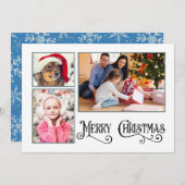 3 Foto/ 2 Sided "Merry kerstay"-Kaart Feestdagenkaart (Voorkant / Achterkant)