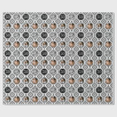 3 Foto 30e Verjaardag Zwart Wit Art Deco Cadeaupapier (Vlak)