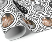 3 Foto 30e Verjaardag Zwart Wit Art Deco Cadeaupapier (Rol Hoek)