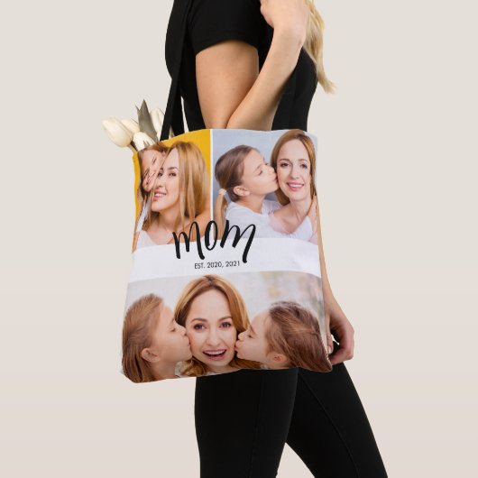 3 Foto Aangepast Jaar Moederdag Moeder Gesticht J Tote Bag (Dichtbij)