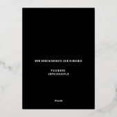 3 Foto Aangepaste kleur zwart Opslaan Datum Folie Uitnodiging (Achterkant)