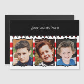 3 foto aangepaste woorden rode magnetische kaart magnetische uitnodiging (Voorkant / Achterkant)