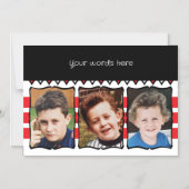 3 foto aangepaste woorden rode magnetische kaart magnetische uitnodiging (Voorkant)