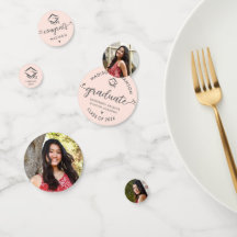 3 Foto Afstuderen Blush Pink Modern Script Pet