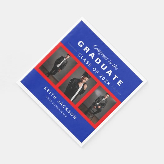 3 Foto Afstuderen Collage Afstuderen Blue Red Servet (Hoek)