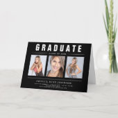 3 Foto Afstuderen Collage Afstuderen Zwart-wit Aankondiging (Voorkant)