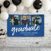 3 Foto Afstuderen - Modern Afstuderen Script Blue Spandoek
