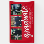 3 Foto Afstuderen - Modern Afstuderen Script Red Spandoek (Verticaal)