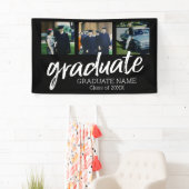 3 Foto Afstuderen - Modern Afstuderen script zwart Spandoek (Insitu)