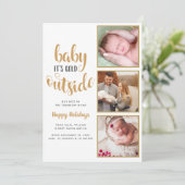 3 Foto Baby De koude buitenste bekendmaking van de Feestdagenkaart (Staand voorkant)