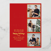 3 Foto Baby It's Cold Outside Kerst Goud Folie Feestdagenkaart (Voorkant)