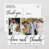 3 Foto Bedankt met moderne weddenschappen, zwart s Briefkaart (Voorkant / Achterkant)