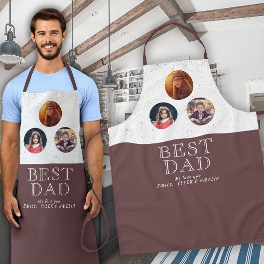 3 Foto Best Dad Typography Father Day Schort