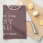 3 Foto Best Dad Typography Father Day Theedoek (Quarter Fold)