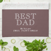 3 Foto Best Dad Typography Father Day Theedoek (Gevouwen)