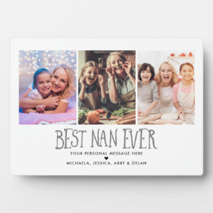 3-Foto Best Nan Ever Tabletop Plaque Fotoplaat