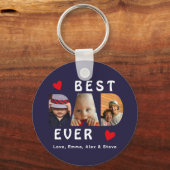3 Foto Best Pap Ever Collage Custom Sleutelhanger (Voorkant)