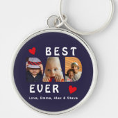 3 Foto Best Pap Ever Cute Collage Custom Sleutelhanger (Voorkant)