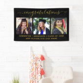 3 Foto Black Gold-felicitaties Afstuderen 2022 Spandoek (Insitu)