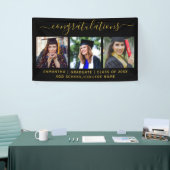 3 Foto Black Gold-felicitaties Afstuderen 2022 Spandoek (Beurs)
