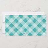 3 Foto - Blauwgroen kalligrafie spelden begroeting Feestdagenkaart (Achterkant)